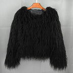 Tykk og varm fuskepelsjakke for dame – ensfarget i 14 farger