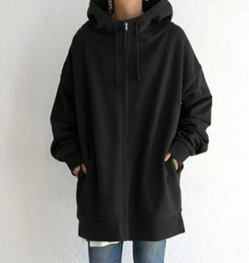 Hettejakke med glidelås for dame – lett hoodie til høst og vinter i 12 farger