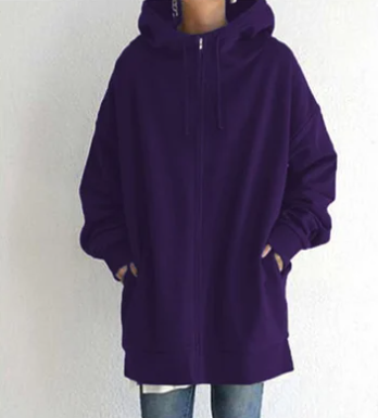 Hettejakke med glidelås for dame – lett hoodie til høst og vinter i 12 farger
