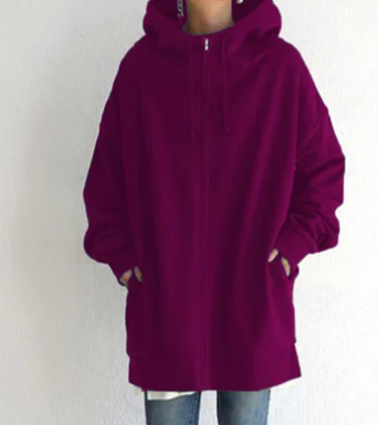 Hettejakke med glidelås for dame – lett hoodie til høst og vinter i 12 farger