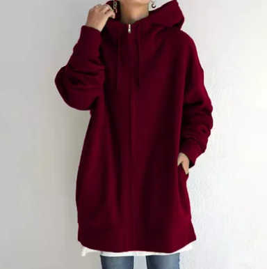 Hettejakke med glidelås for dame – lett hoodie til høst og vinter i 12 farger