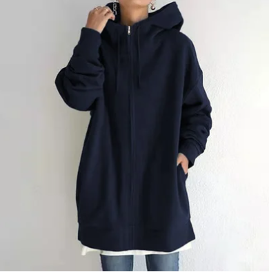 Hettejakke med glidelås for dame – lett hoodie til høst og vinter i 12 farger