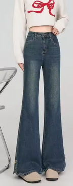 Slim fit jeans for dame – feminin denimbukse i himmelblå og retroblå