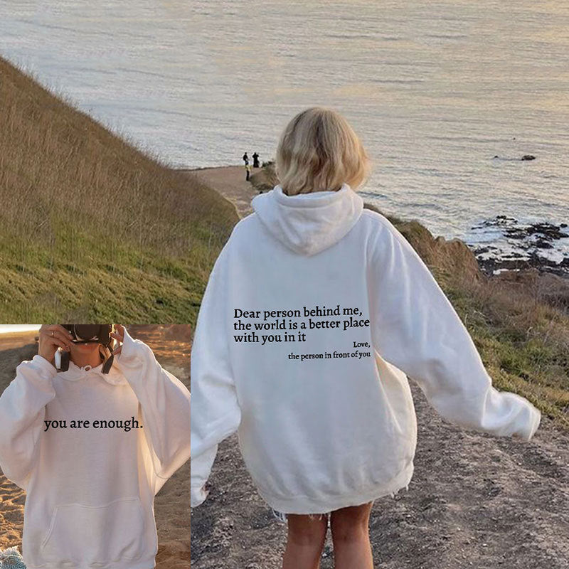 Unisex hettegenser med trykt budskap – myk hoodie i ti farger