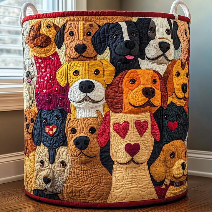 Fargerik Hundeflokk Vaskekurv