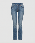 Flare jeans med lavt liv for dame – utsvingt jeans i 70-tallsstil