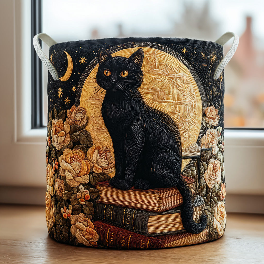 Svart Katt i Stjernelys Vaskekurv