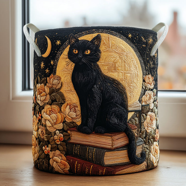 Svart Katt i Stjernelys Vaskekurv