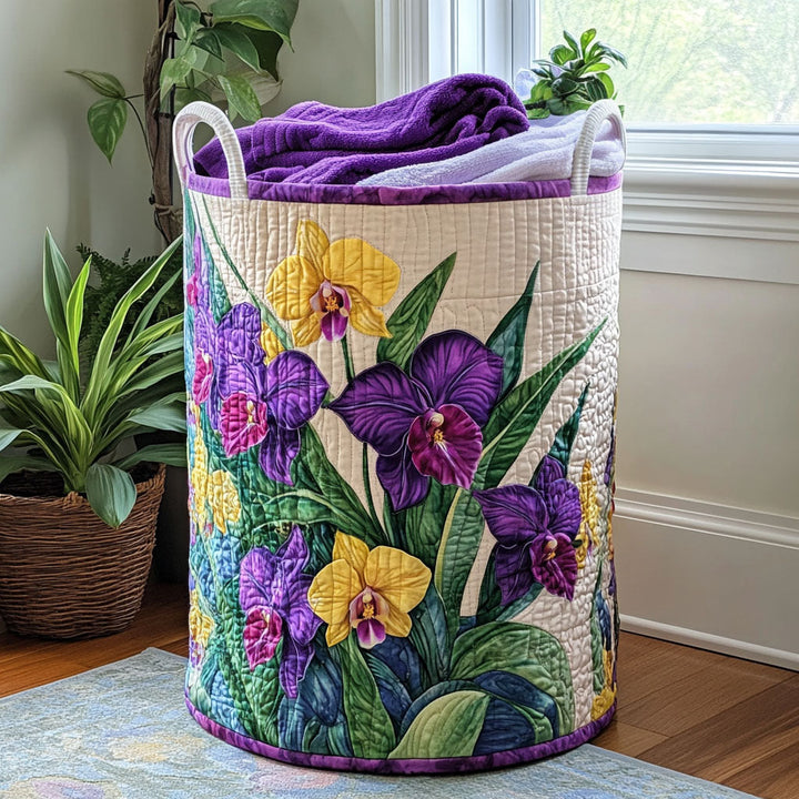 Lilla Iris og Stemorsblomster Vaskekurv