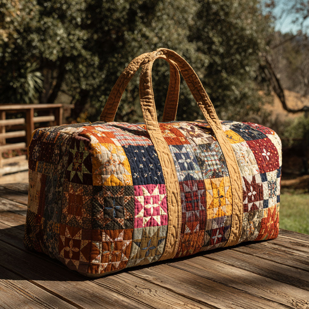 Reiseveske - Patchwork i dempede farger