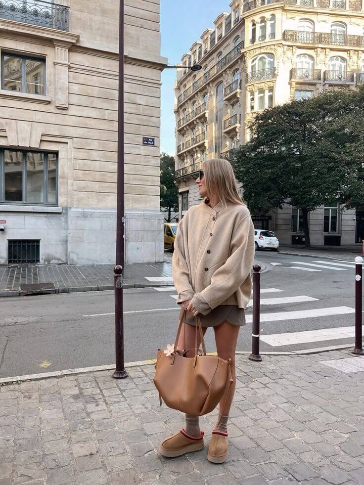 Romslig vintage tote bag i kalveskinn for dame – skulderveske med mykt fôr