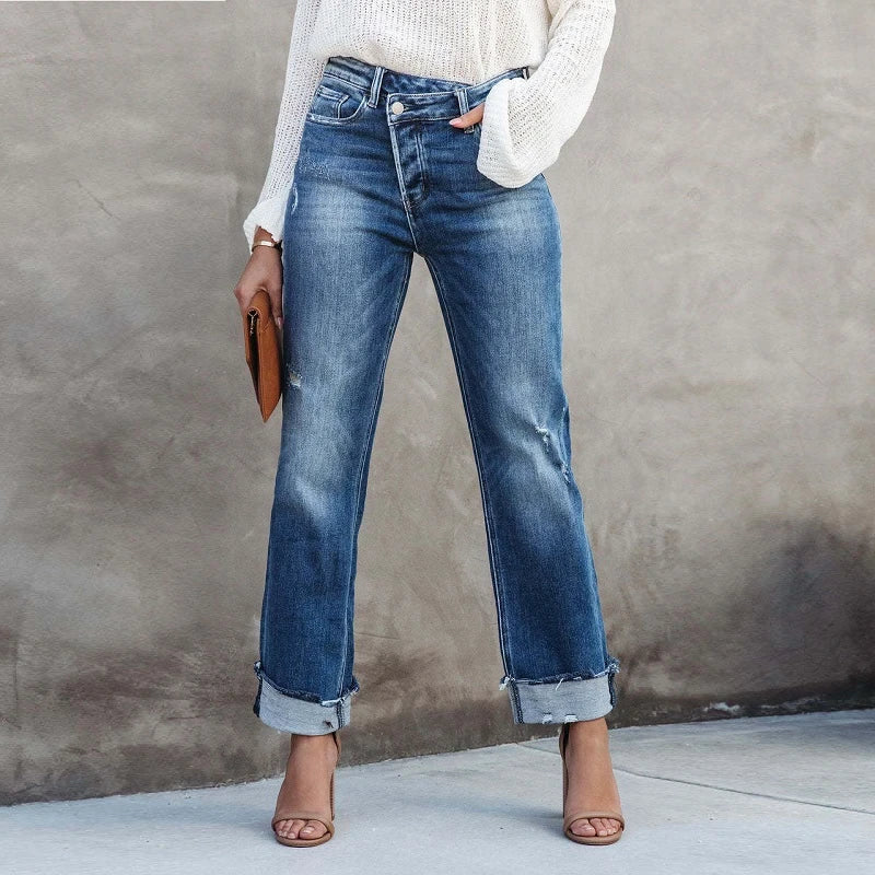 Elegant blå jeans for dame – feminin og praktisk jeans