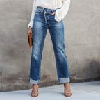 Elegant blå jeans for dame – feminin og praktisk jeans