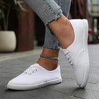 Klassiske canvas sneakers med snøring for dame – lette og pustende