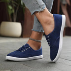 Klassiske canvas sneakers med snøring for dame – lette og pustende