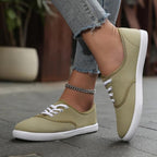 Klassiske canvas sneakers med snøring for dame – lette og pustende
