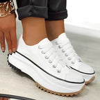 Plattform sneakers i canvas for dame – slip-on med EVA-demping