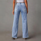 Elegant utsvingt jeans for dame – flare jeans i blå denim