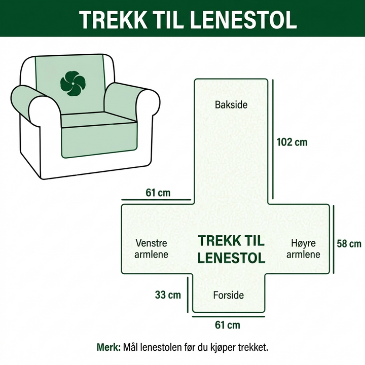 Sofatrekk - Øyenstikker blant blomster på kremhvitt