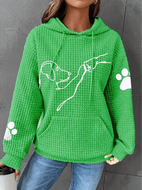 Hettegenser med hundemotiv for dame – myk og varm hoodie med lomme
