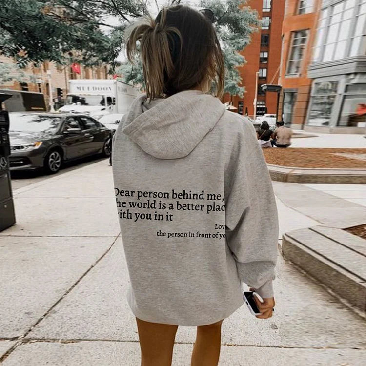 Unisex hettegenser med trykt budskap – myk hoodie i ti farger