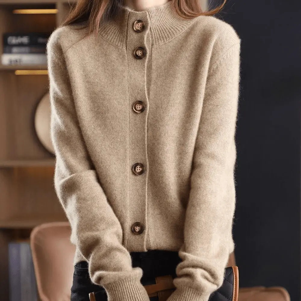 Elegant strikkejakke for dame – tidløs og allsidig cardigan i fem farger