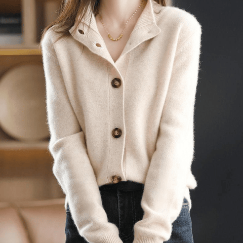 Elegant strikkejakke for dame – tidløs og allsidig cardigan i fem farger