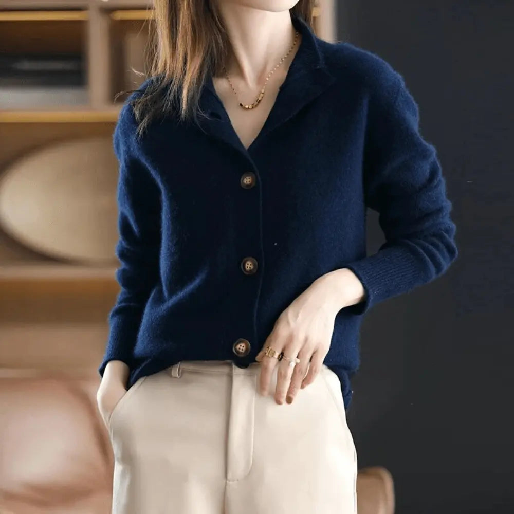Elegant strikkejakke for dame – tidløs og allsidig cardigan i fem farger