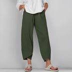 Avslappet bukse for dame i linlook – enkel og elegant i fem farger, S–5XL