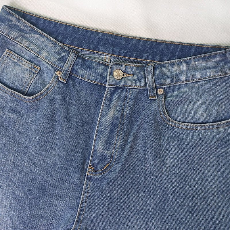 Vid boyfriend jeans med høyt liv for dame – løs jeans i bomullsdenim