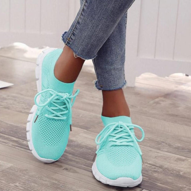 Sneakers i bomull med ergonomisk fotseng for dame – sju farger