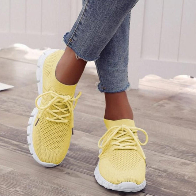 Sneakers i bomull med ergonomisk fotseng for dame – sju farger
