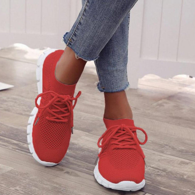 Sneakers i bomull med ergonomisk fotseng for dame – sju farger