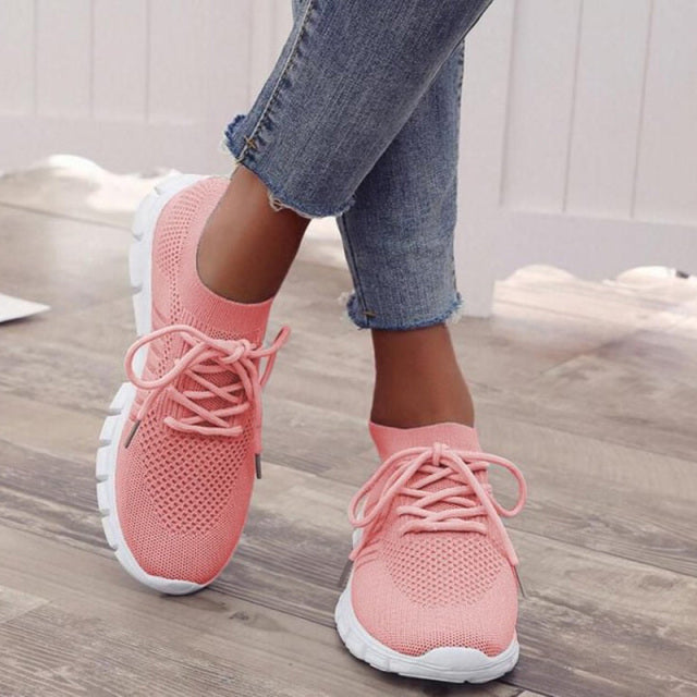 Sneakers i bomull med ergonomisk fotseng for dame – sju farger