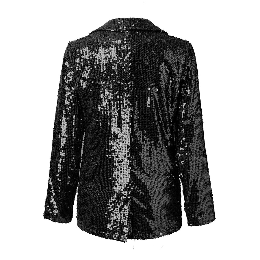 Paljettblazer for dame – glamorøs festblazer i sølv, svart, gull, rød og rosa