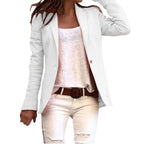 Slank blazer med slag og knapp for dame – langermet blazer i fem farger